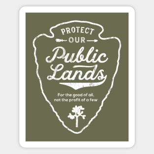 Public Lands White Graphic Magnet